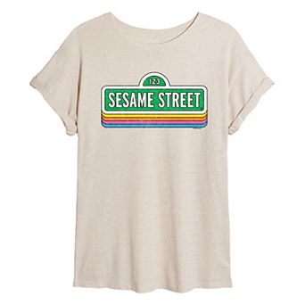 Juniors' Sesame Street Oversized Tee
