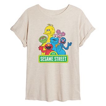Juniors' Sesame Street Vintage Oversized Tee