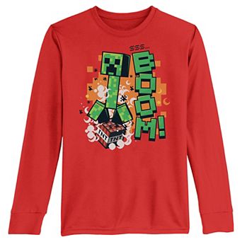 Boys 8-20 Minecraft Creeper Over TNT Long Sleeve Graphic Tee