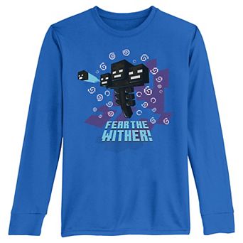 Boys 8-20 Minecraft Fear The Wither Long Sleeve Graphic Tee