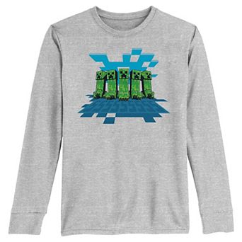 Boys 8-20 Minecraft Creeper Mob Long Sleeve Graphic Tee