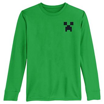 Boys 8-20 Minecraft Creeper Pocket Face Long Sleeve Graphic Tee