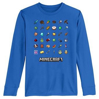 Boys 8-20 Minecraft Food Items Long Sleeve Graphic Tee