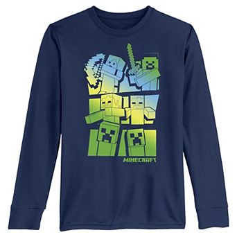 Boys 8-20 Minecraft Gradient Story Board Long Sleeve Graphic Tee
