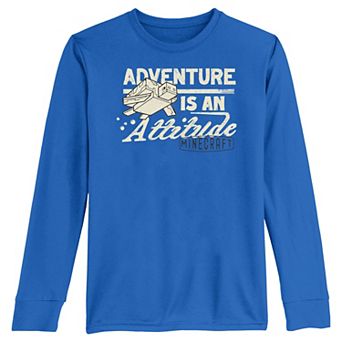 Boys 8-20 Minecraft Turtle Adventure Is An Attitude Long Sleeve Graphic Tee