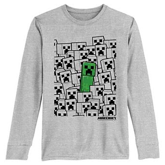 Boys 8-20 Minecraft Standing Out Creeper Long Sleeve Graphic Tee