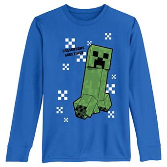 Boys 8-20 Minecraft Creeper Snow Walk Long Sleeve Graphic Tee