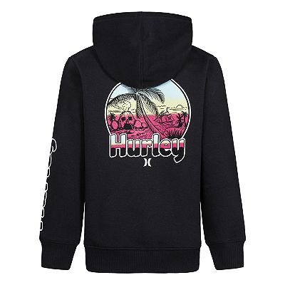 Hurley Big Boys 8 20 Long Sleeve Graphic Fleece Hoodie M