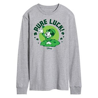 Disney's Mickey Mouse Men's Pure Luck Long Sleeve Graphic Tee