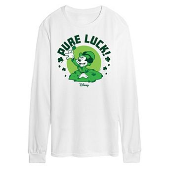 Disney's Mickey Mouse Men's Pure Luck Long Sleeve Graphic Tee