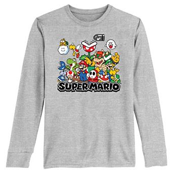 Boys 8-20 Super Mario Bros Kingdom Group Long Sleeve Graphic Tee