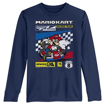 Boys 8-20 Mario Kart Racing Team Long Sleeve Graphic Tee