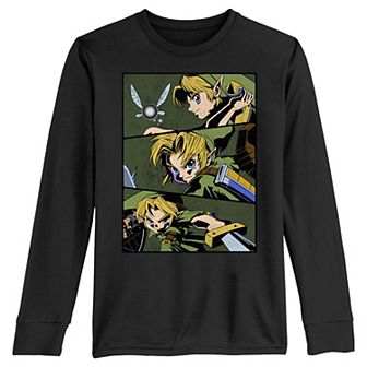 Boys 8-20 The Legend Of Zelda Link Action Portraits Long Sleeve Graphic Tee
