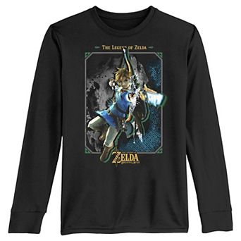 Boys 8-20 The Legend Of Zelda Breath Of The Wild Link Ready To Attack Long Sleeve Graphic Tee