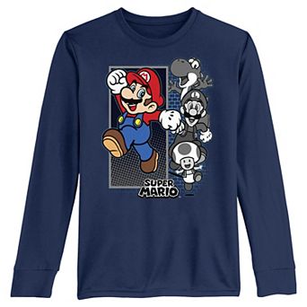 Boys 8-20 Super Mario Bros Jumping Poster Long Sleeve Graphic Tee