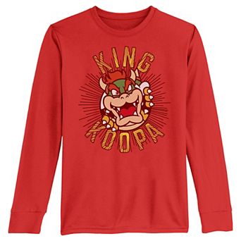 Boys 8-20 Super Mario Bros Bowser King Koopa Long Sleeve Graphic Tee