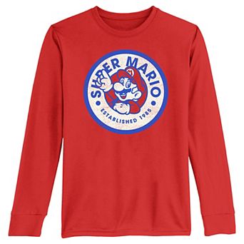 Boys 8-20 Super Mario Bros Est. 1985 Badge Long Sleeve Graphic Tee