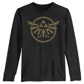 Boys 8-20 The Legend Of Zelda Tears Of The Kingdom Hyrule Crest Long Sleeve Graphic Tee