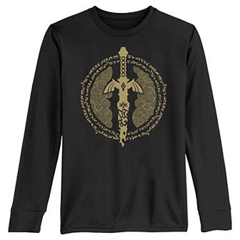 Boys 8-20 The Legend Of Zelda Tears Of The Kingdom Master Sword Icon Long Sleeve Graphic Tee