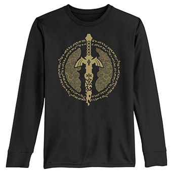Boys 8-20 The Legend Of Zelda Tears Of The Kingdom Master Sword Icon Long Sleeve Graphic Tee