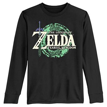 Boys 8-20 The Legend Of Zelda Tears Of The Kingdom Title Logo Long Sleeve Graphic Tee