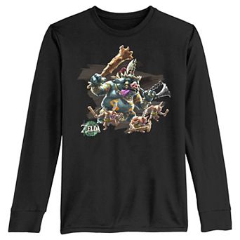 Boys 8-20 The Legend Of Zelda Tears Of The Kingdom Bokoblin Family Long Sleeve Graphic Tee
