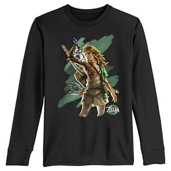 Boys 8-20 The Legend Of Zelda Tears Of The Kingdom Link Paint Long Sleeve Graphic Tee