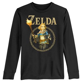 Boys 8-20 The Legend Of Zelda Tears Of The Kingdom Zelda Badge Long Sleeve Graphic Tee