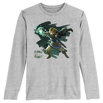 Boys 8-20 The Legend Of Zelda Tears Of The Kingdom Link Ready To Attack Long Sleeve Graphic Tee
