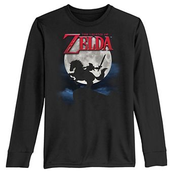 Boys 8-20 The Legend Of Zelda Link Riding Silhouette Long Sleeve Graphic Tee