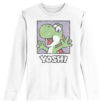 Boys 8-20 Super Mario Bros Happy Yoshi Long Sleeve Graphic Tee