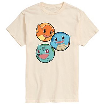 Men's Pokemon Squirtle Bulbasaur Charmander Graphic Tee