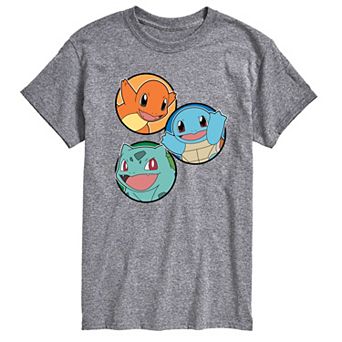 Men's Pokemon Squirtle Bulbasaur Charmander Graphic Tee