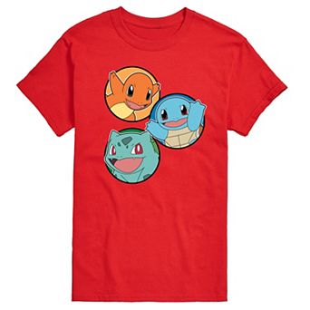 Men's Pokemon Squirtle Bulbasaur Charmander Graphic Tee