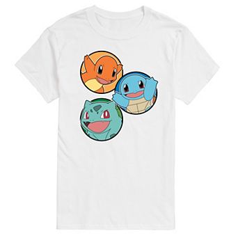 Men's Pokemon Squirtle Bulbasaur Charmander Graphic Tee