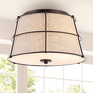 Silas Rustic Farmhouse Led Flush Mount