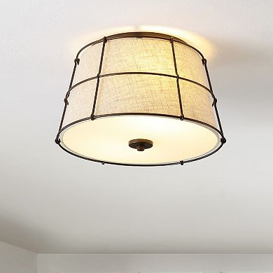 Silas Rustic Farmhouse Led Flush Mount