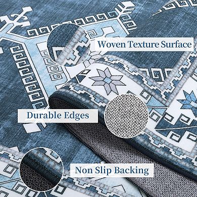 Garvee Geometric Boho Area & Washable Throw Rug for Living Room Bedroom Decor