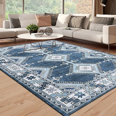 Garvee Geometric Boho Area & Washable Throw Rug for Living Room Bedroom Decor