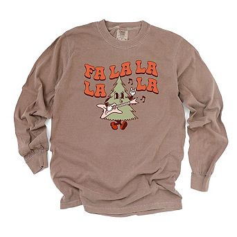 Fa La La Rockin Tree Garment Dyed Long Sleeve Tees