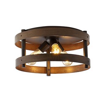 Cooper Farmhouse Industrial Iron Led Flush Mount