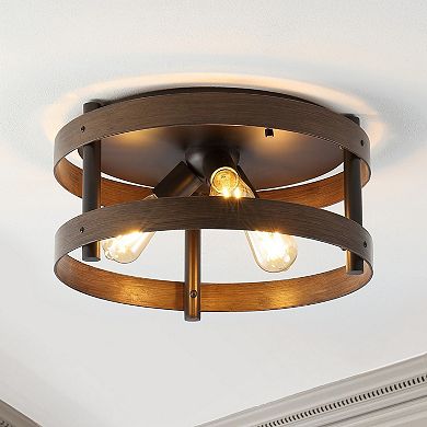 Cooper Farmhouse Industrial Iron Led Flush Mount