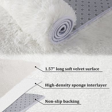 Garvee Indoor Modern Soft Fluffy Area Rug Plush Shaggy Throw Carpet for Living Room