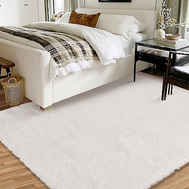 Glowsol Indoor Modern Soft Fluffy Area Rug Plush Shaggy Throw Carpet For Living Room