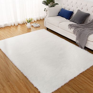 Glowsol Indoor Modern Soft Fluffy Area Rug Plush Shaggy Throw Carpet For Living Room