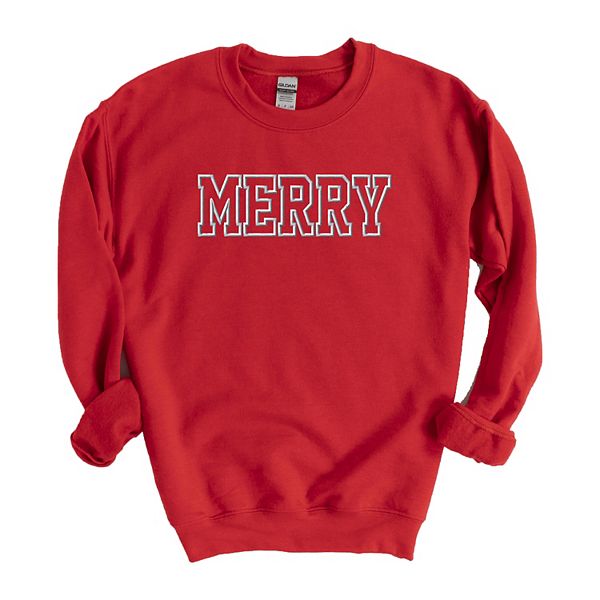 Embroidered Merry Sweatshirt