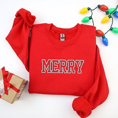 Embroidered Merry Sweatshirt