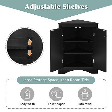 Triangle Bathroom Storage Cabinet With Adjustable Shelves