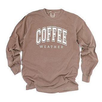Coffee Weather Garment Dyed Long Sleeve Tees
