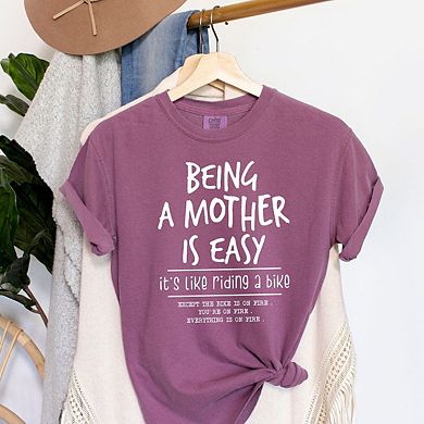 Being A Mother Is Easy Garment Dyed Tees